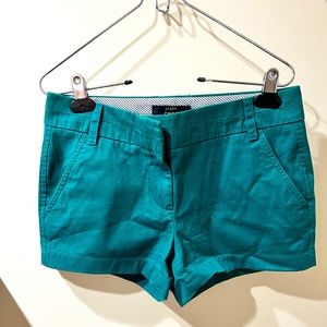 J. Crew chino shorts, blue-green